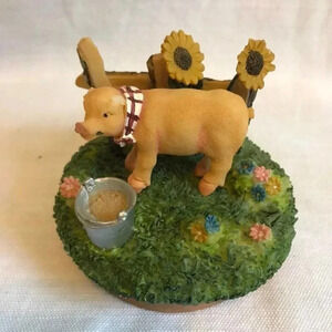 Vintage Home/Office Desk Decor Pig in the field